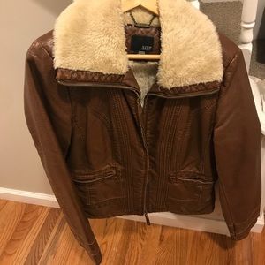 Leather /fur coat -used